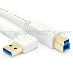usb 3 right angle a male to straight b male white cable