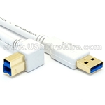 USB 3.0 Cable - A To Left Angle - White Cable