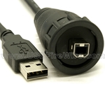 USB Waterproof Cable - Waterproof B to A Male