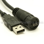 Plastic Waterproof Straight Micro B to Straight A