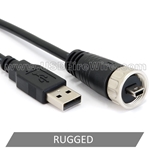 USB Ruggedized / Waterproof Mini-B to A