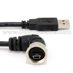 USB 2 Ruggedized Right Mini-B to A