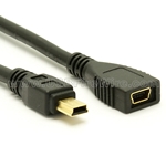 USB 2.0 Mini-B Extension - All 5 wires connected - High-Temp Jacket