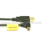 USB 2.0 A to Right Angle Mini-B Cable - High-Flex
