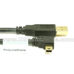 USB 2.0 A to Right Angle Mini-B Cable - LSZH