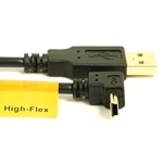 USB 2.0 A to Up Angle Mini-B Cable - High-Flex