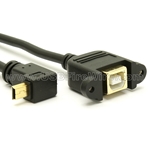 USB 2.0 B to Angled Mini-B Extension Cable