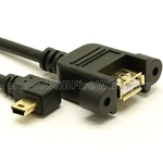 USB 2.0 B to Angled Mini-B Extension Cable