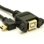 USB 2.0 B to Angled Mini-B Extension Cable