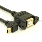 USB 2.0 B to Angled Mini-B Extension Cable