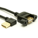 USB Angled Extension w/panel connector