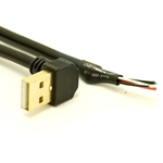 USB 2.0 90 degree Down Angle A to Bare Wires