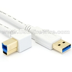 usb 3.0 cable - a to right angle - white cable