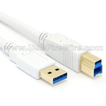 USB 3.0 Cable - Non-Angled - Superspeed-White