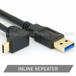 Extra Long USB 3 A to Angled C (Up/Down Angle)