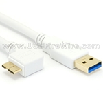 USB 3 Right Micro-B to A<br> (White Cable)