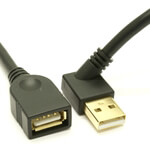 USB 2.0 Left Angle Extension Cable - 45 degree