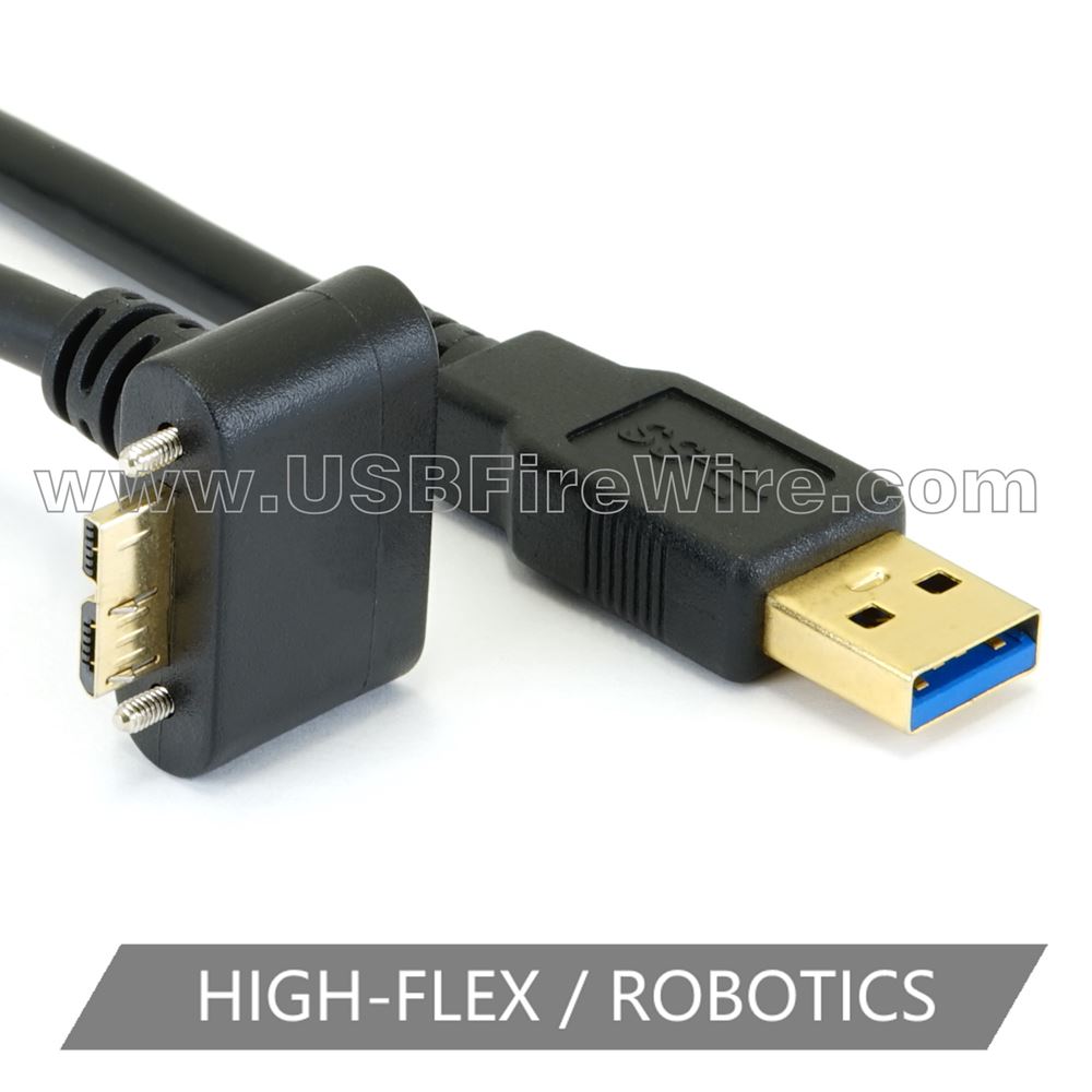 landing forurening buste USB 3.0 A to Down Angle Locking Micro-B - High-Flex - 877.522.3779 -  AngledCables.com