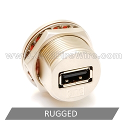 USB 2 A Female to Solder Pins Waterproof Rugged Coupler