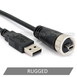 USB 2 Ruggedized A to Mini-B