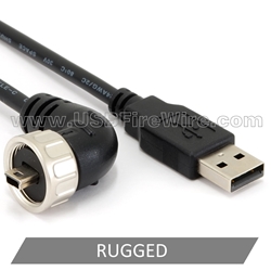 USB 2 Ruggedized Right Mini-B to A