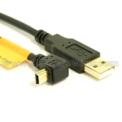 USB 2.0 A to Up Angle Mini-B Cable - High-Flex