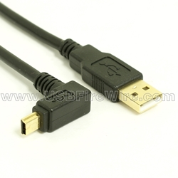 USB 2.0 Device Cable - Up Angle Deep Well Mini-B