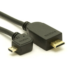 Right Angle Micro to Mini HDMI Cable - Ultra-Thin