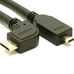 Left Angle Mini to Micro HDMI Cable