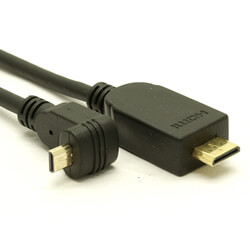 Up Angle Micro to Mini HDMI Cable - Ultra-Thin