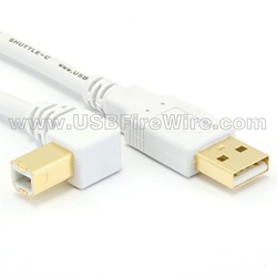 USB 2 Right B to A (White Cable)