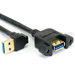 USB 3 Down A to Panel Mount A