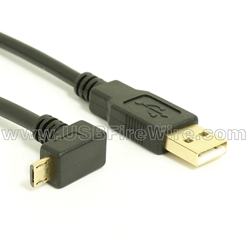 USB 2.0 A to Down Angle Micro-B Cable