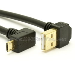 USB 2.0 Double Down Angle A to Micro-B Cable
