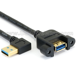 USB 3 Left A to Panel Mount A