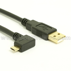 USB 2.0 A to Left Angle Micro-B Cable