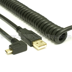 USB 2.0 A to Left Angle Micro-B Cable
