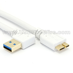 USB 3 Left A to Micro-B (White Cable)