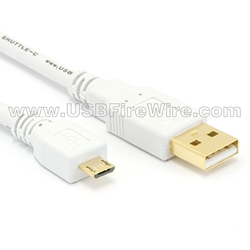USB 2 A to Micro B (White Cable)