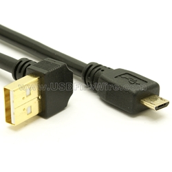 USB 2.0 Up Angle A to Micro-B Cable