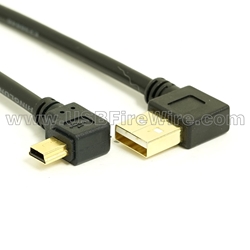 USB 2.0 Angle A to Angle Mini-B Cable