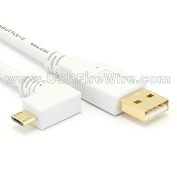 USB 2 A to Right Micro-B (White Cable)