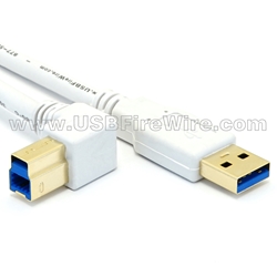 USB 3 Left B to A (White Cable)