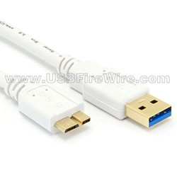 USB 3 Micro-B to A (White Cable)