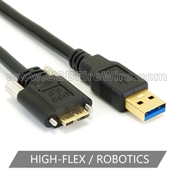 USB 3 Locking Micro-B to A (High Flex)