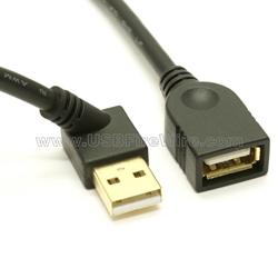 USB 2.0 Right Angle Extension Cable - 45 degree angle
