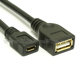 USB 2.0 Micro-B Female to A Female Extension Adapter