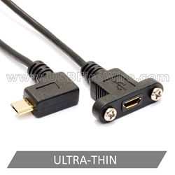USB 2 Left Micro-B to  Panel Mount Ultra-Thin