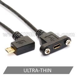 USB 2 Right Micro-B to  Panel Mount Ultra Thin