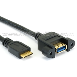 USB 3 Micro-B to Panel Mount A